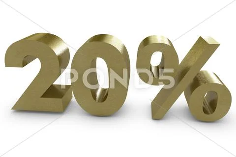 Twenty percent in 3d Stock Illustration