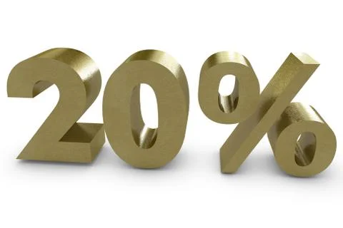 Twenty percent in 3d Stock Illustration