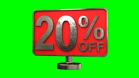 Twenty percent off discount rotating panel Stock Footage 138539771