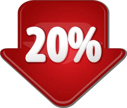 Twenty percent down arrow bubble illustration Stock-Illustration