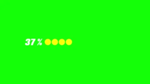 Twenty percent loading bar animation with yellow circles isolated on a bright Stock Footage 347761429