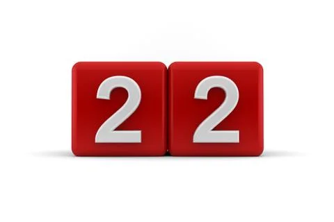 Twenty-second birthday cubes Stock Illustration