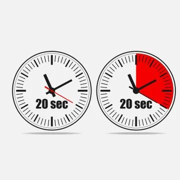 Twenty Seconds Clock Stock Illustration