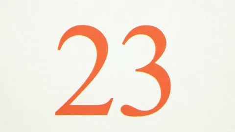 The twenty third number in the calendar, date event Stock Footage 102115265