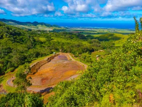 Twenty-Three Colored Earth, Mauritius Island Stock Photos