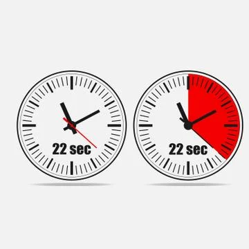 Twenty two Seconds Clock Stock Illustration