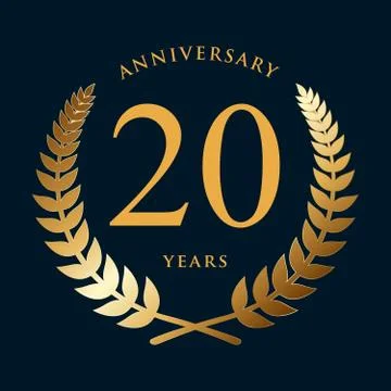 Twenty years of anniversary. Isolated vector illustration Stock Illustration