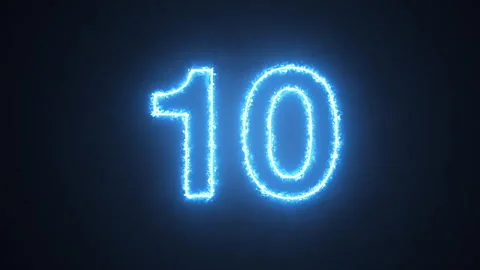 Twenty to zero electric countdown neon timer animation Stock Footage 335639438