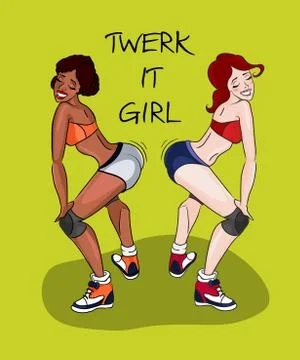 Twerk dance. two women. Vector illustration Stock Illustration