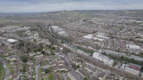 The Twerton district of Bath, UK. Stock Footage 304699354