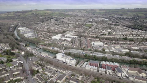 The Twerton district of Bath, UK. Stock Footage 304702885