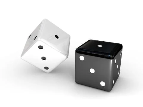 Twi dices over white background Stock Illustration