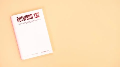 Twice Between 1 and 2 mini Album Box set on yellow. Music CD. South Korean gi Stock Photos