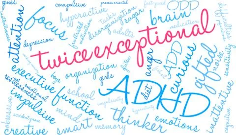 Twice Exceptional Word Cloud Illustrazione stock