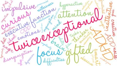 Twice Exceptional Word Cloud Illustrazione stock