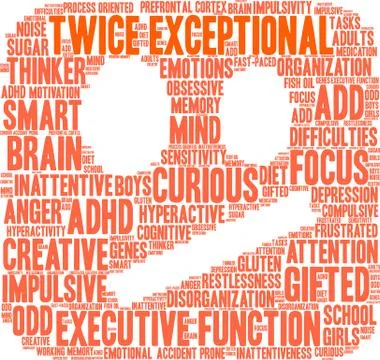 Twice Exceptional Word Cloud Illustrazione stock