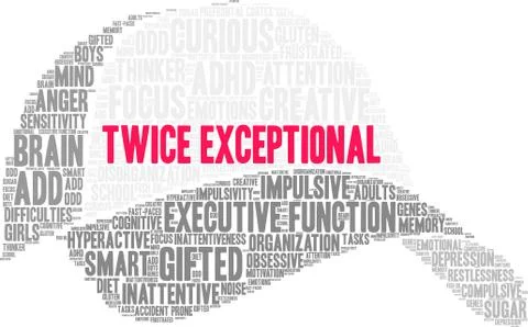 Twice Exceptional Word Cloud Illustrazione stock