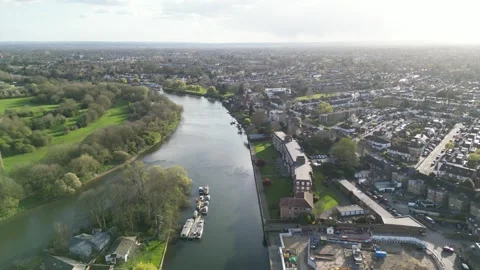Twickenham, St Margaret, Witton, Eel Pie Island, 28th Mar 2026, 3pm, London Stock Footage 331667743