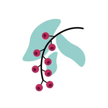 Twig with berries vector object isolated Stock Illustration
