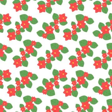 Twig with flowers. pattern with small flowers and leaves. Seamless pattern Stock Illustration