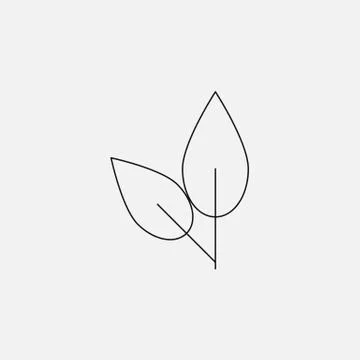 Twig with leaf thin icon Stock Illustration