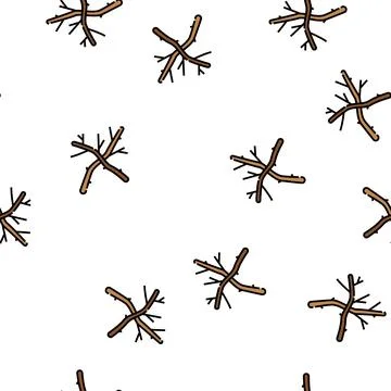 Twig wood timber vector seamless pattern Illustrazione stock