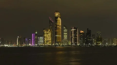 Twilight in Abu Dhabi Stock Footage 84141687