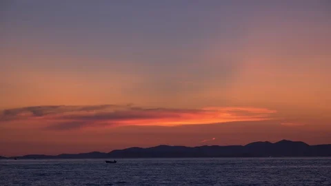 Twilight on the Adriatic Sea Stock Footage 113999618