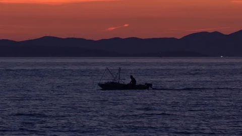 Twilight on the Adriatic Sea Stock Footage 117577844