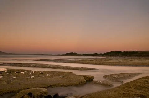 Twilight after a sunset at a beach Stock Photos