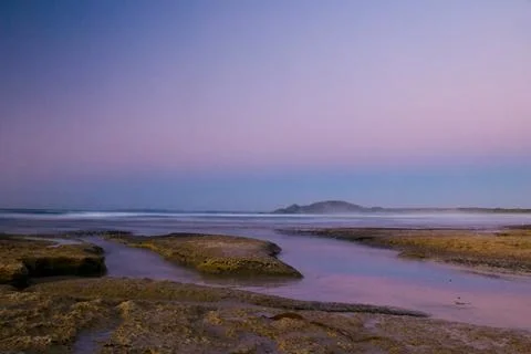 Twilight after a sunset at a beach Stock Photos
