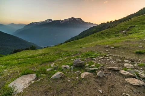 Twilight in the alps Stock Photos