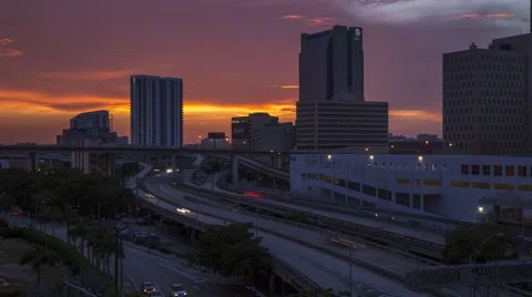 Twilight and freeway traffic Video stock 51767934