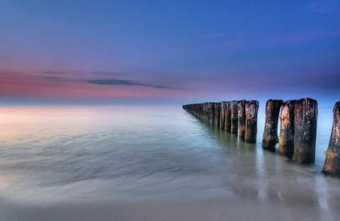 Twilight on the Baltic sea Stock Photos