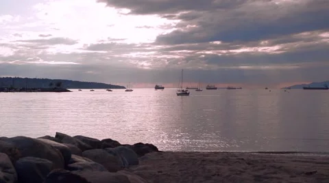 Twilight on the Bay in Vancouver Stock Footage 51585339