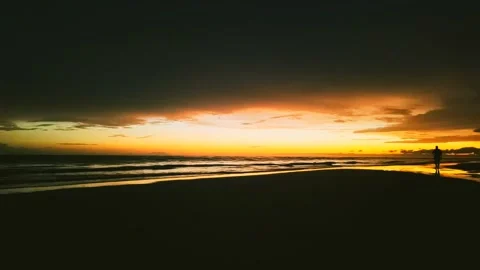 Twilight at the beach Stock Footage 157437250