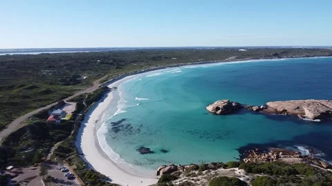 Twilight Beach White Sand and Turquoise Bay, Drone View Stockbeeldmateriaal 337469951