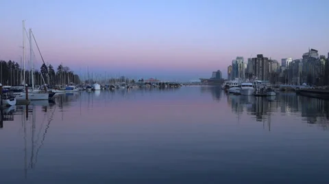 Twilight City Harbour 01 Stock Footage