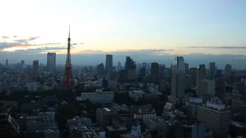 Twilight Cityscape of Tokyo Stock Footage 327608201
