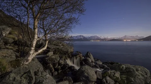 Twilight on coast Stock Footage 87787272