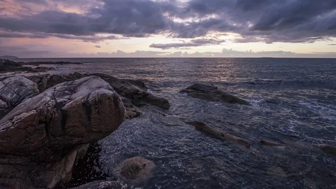 Twilight on coast Stock Footage 87807916