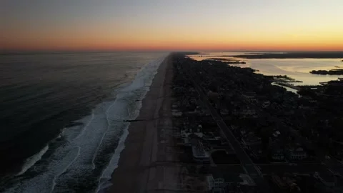 Twilight Down the Barrier Stock Footage 194439635