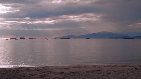 Twilight on an empty bay in Vancouver Stock Footage 51586259
