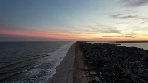 Twilight Flyover the Beach 動画素材 194514076