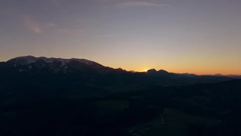 Twilight glow over mountain valley Stock Footage 329405748
