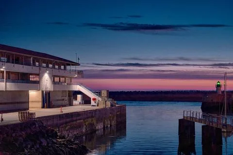 Twilight Harbor 스톡 사진