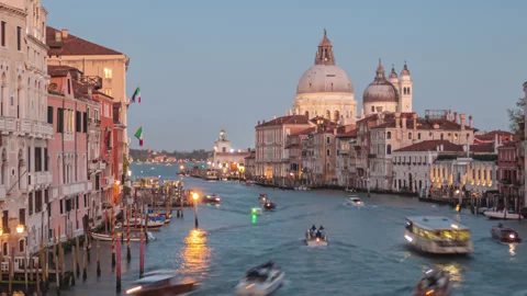 Twilight hyperlapse Venice Grand Canal Vidéo 333589833