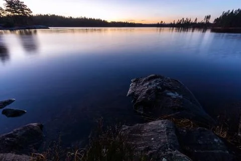 Twilight lake Stock Photos
