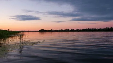 Twilight by the lake Stock Photos