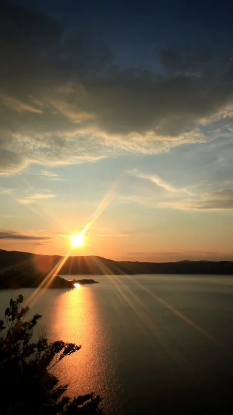Twilight at Lake Towada Stock-Footage 330210260
